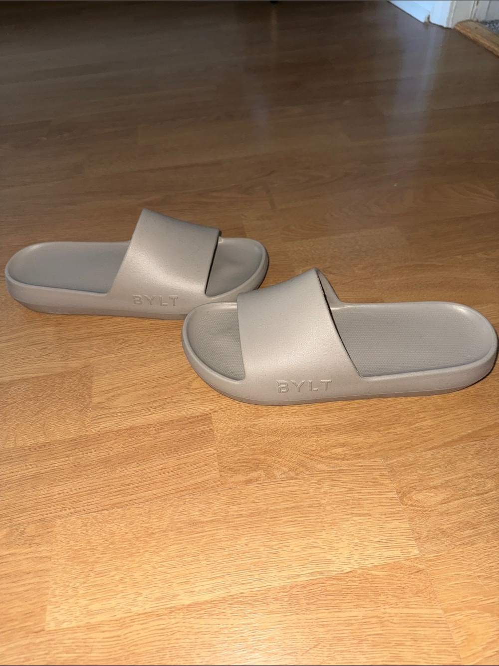 BYLT Basics Light Gray Slide Sandals